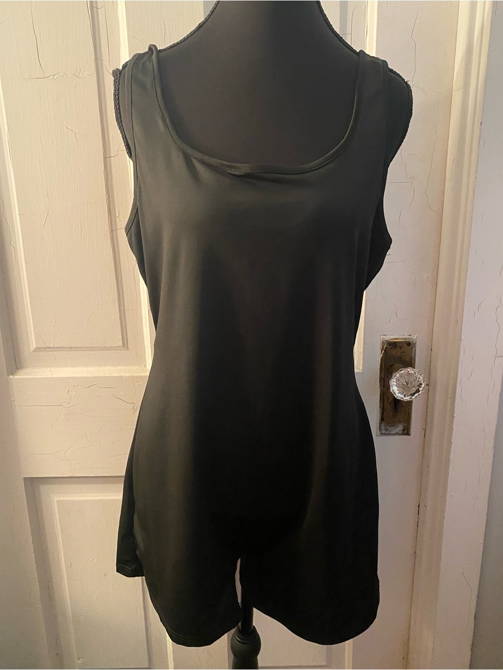 SHEIN Black Scoop Neck Romper Bodysuit